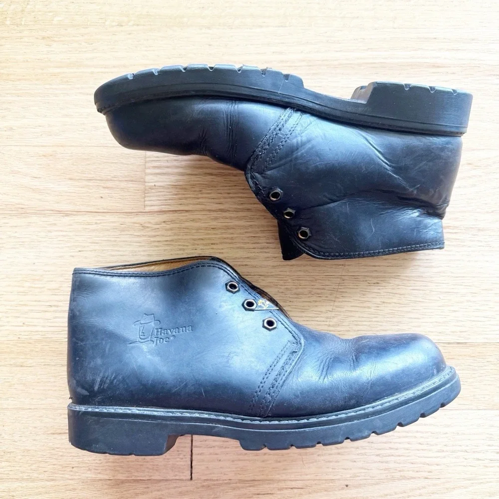 Havana Joe Mr. Panama Jack Black Waxy Waterproof Chukka Boots 42/8.5 NO LACES